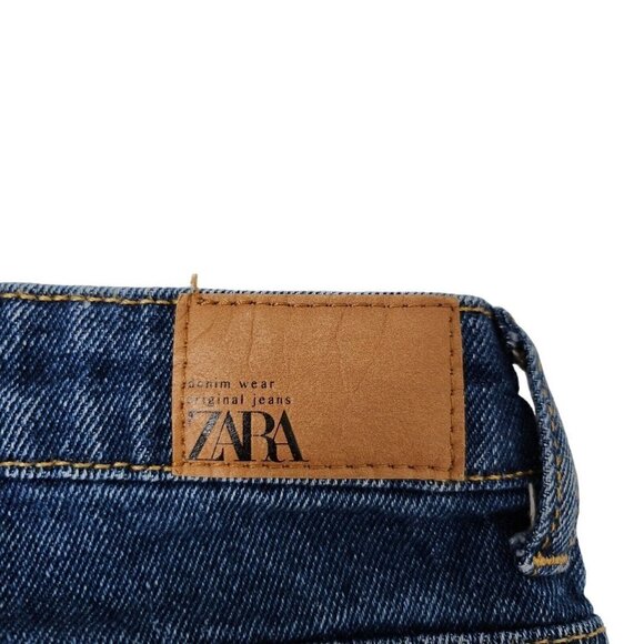 Zara Slouchy Jeans 2 Blue Relaxed Fit Tapered Y2K Boho Bloggers Fave High-Rise - Picture 3 of 10